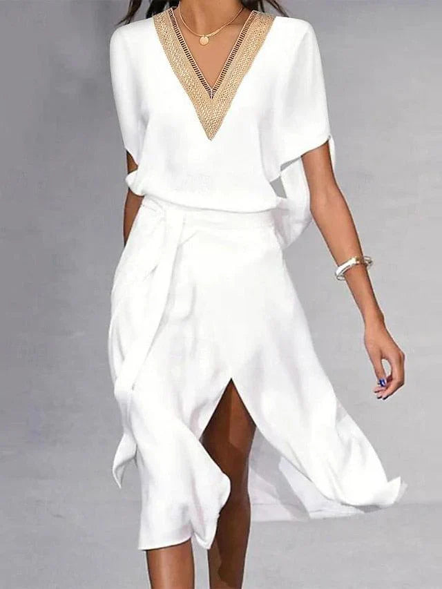 Sophia | Women’s Summer V Neck Midi Dress