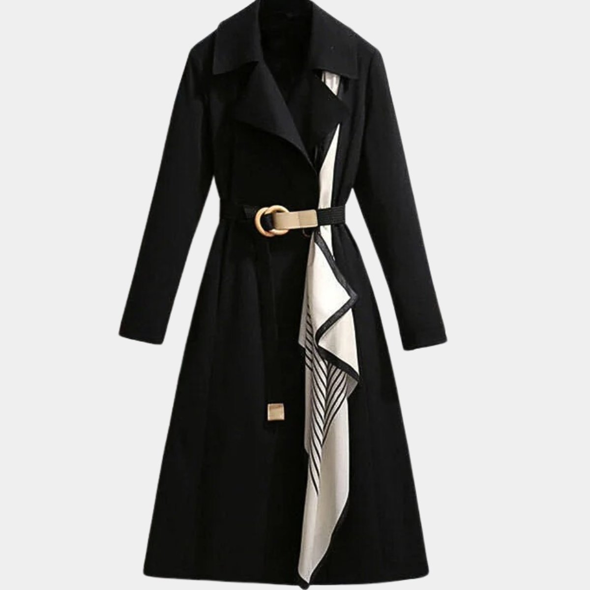 Emily | Women's Belted Midi Trench Coat Relaxed Fit Long Sleeve