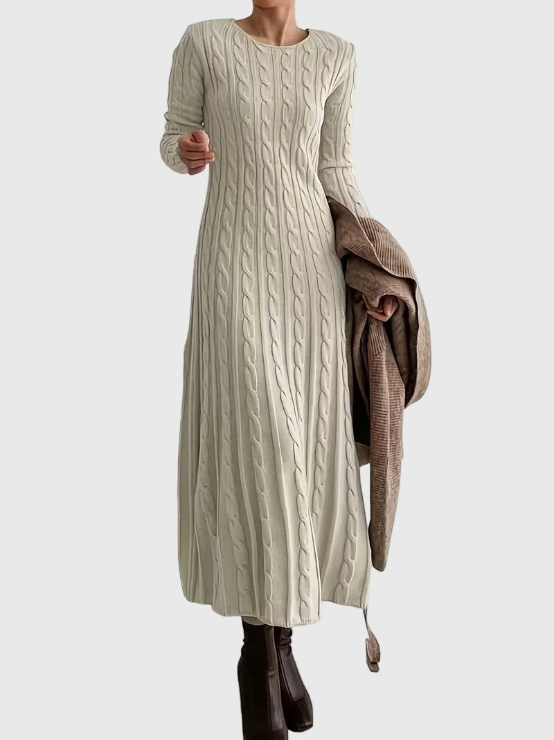 Lily | Women's Cable-Knit Long-Sleeve Maxi Jumper Dress
