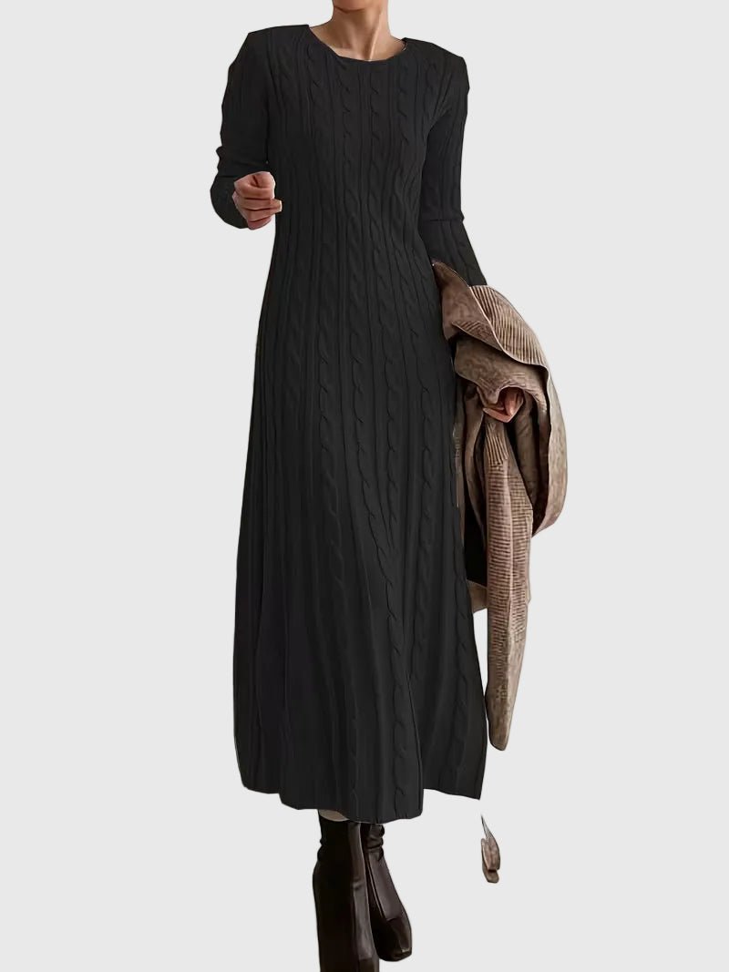 Lily | Women's Cable-Knit Long-Sleeve Maxi Jumper Dress