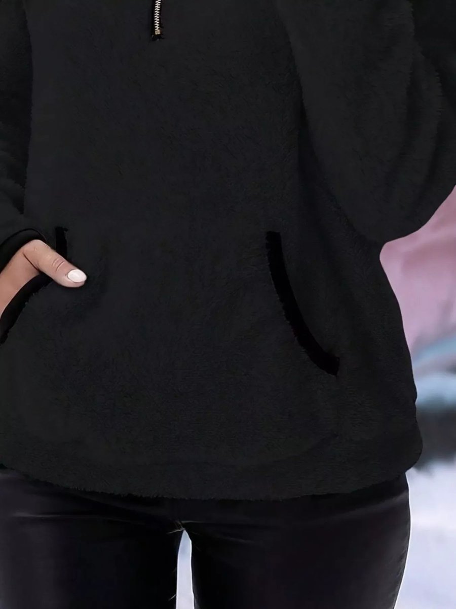 Aria | Womens Cardigan Half-Zip Fluffy Fleece Pullover Jumper
