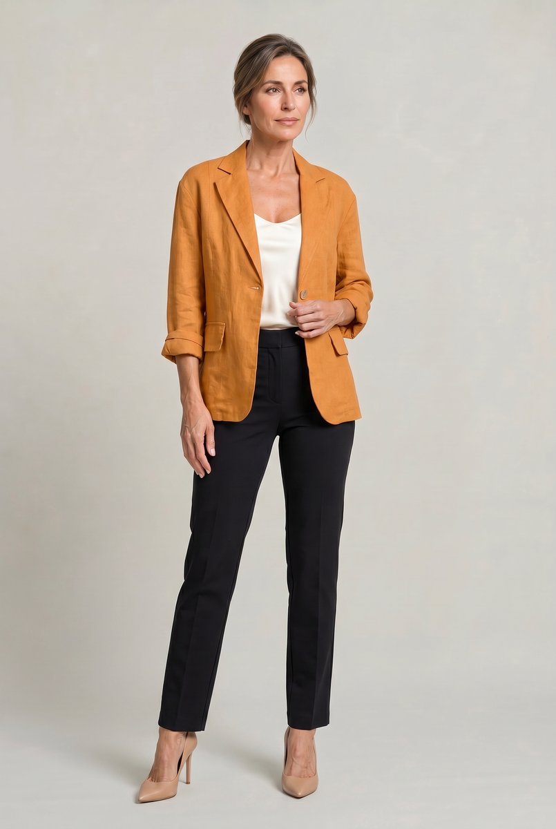 Sienna | Women's Coat Style Lightweight Single-Button Relaxed Blazer