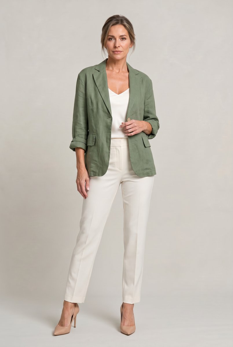 Sienna | Women's Coat Style Lightweight Single-Button Relaxed Blazer
