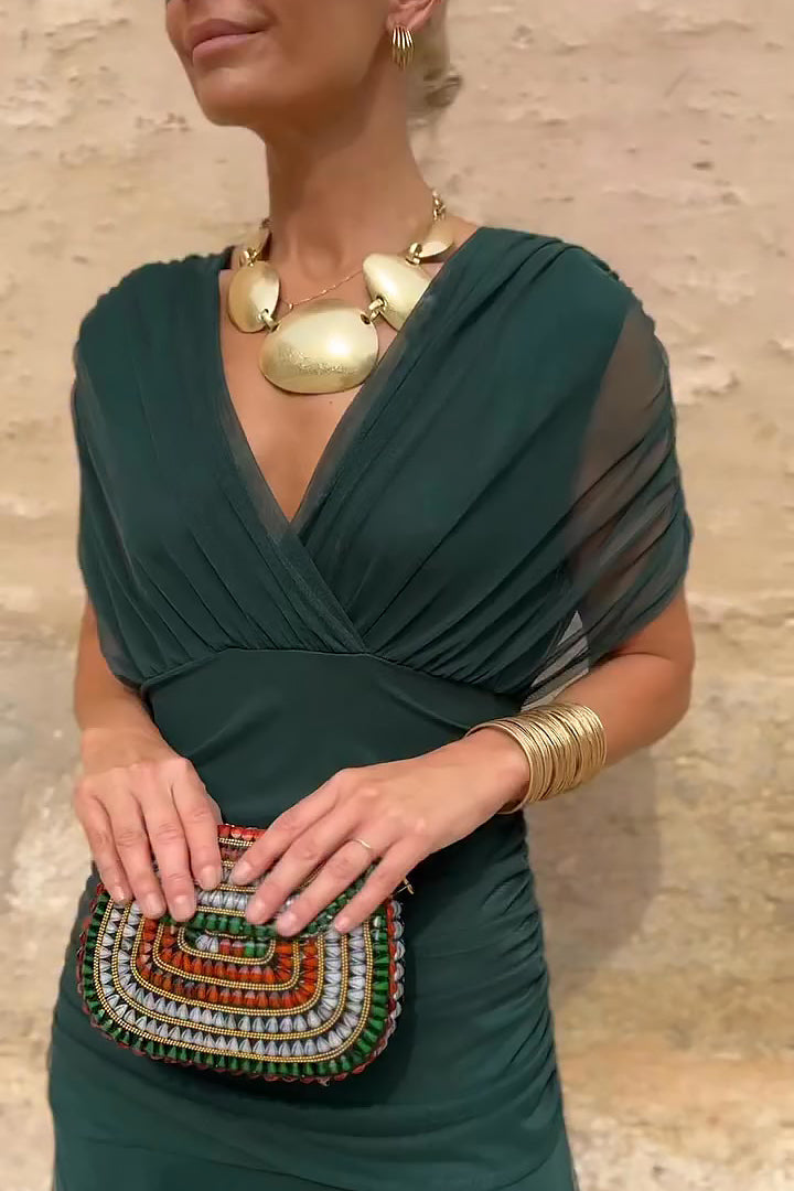 Women's Cocktail Off Shoulder Draped Maxi Dress