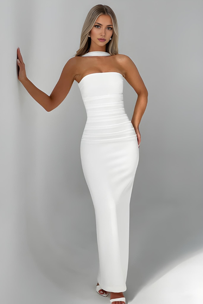 Women's Cocktail Strapless Maxi Bodycon Dress