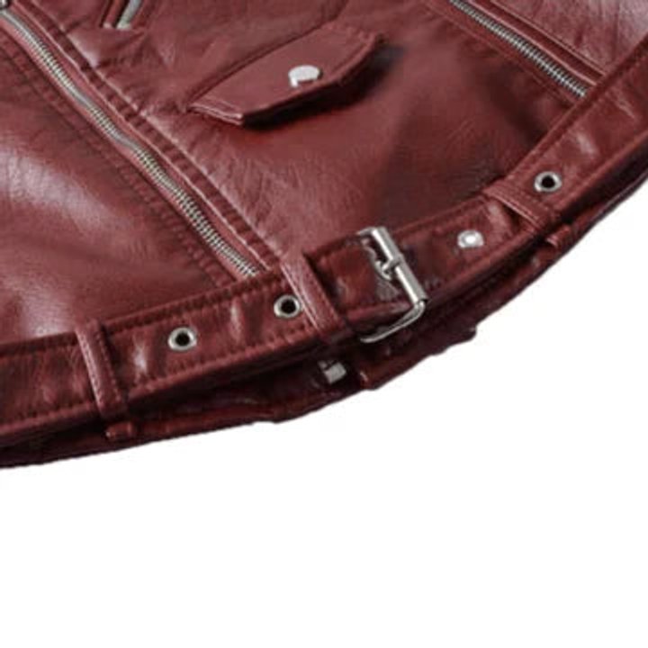 Florence | Women's Cropped Biker Faux Leather Jacket Zip-Up