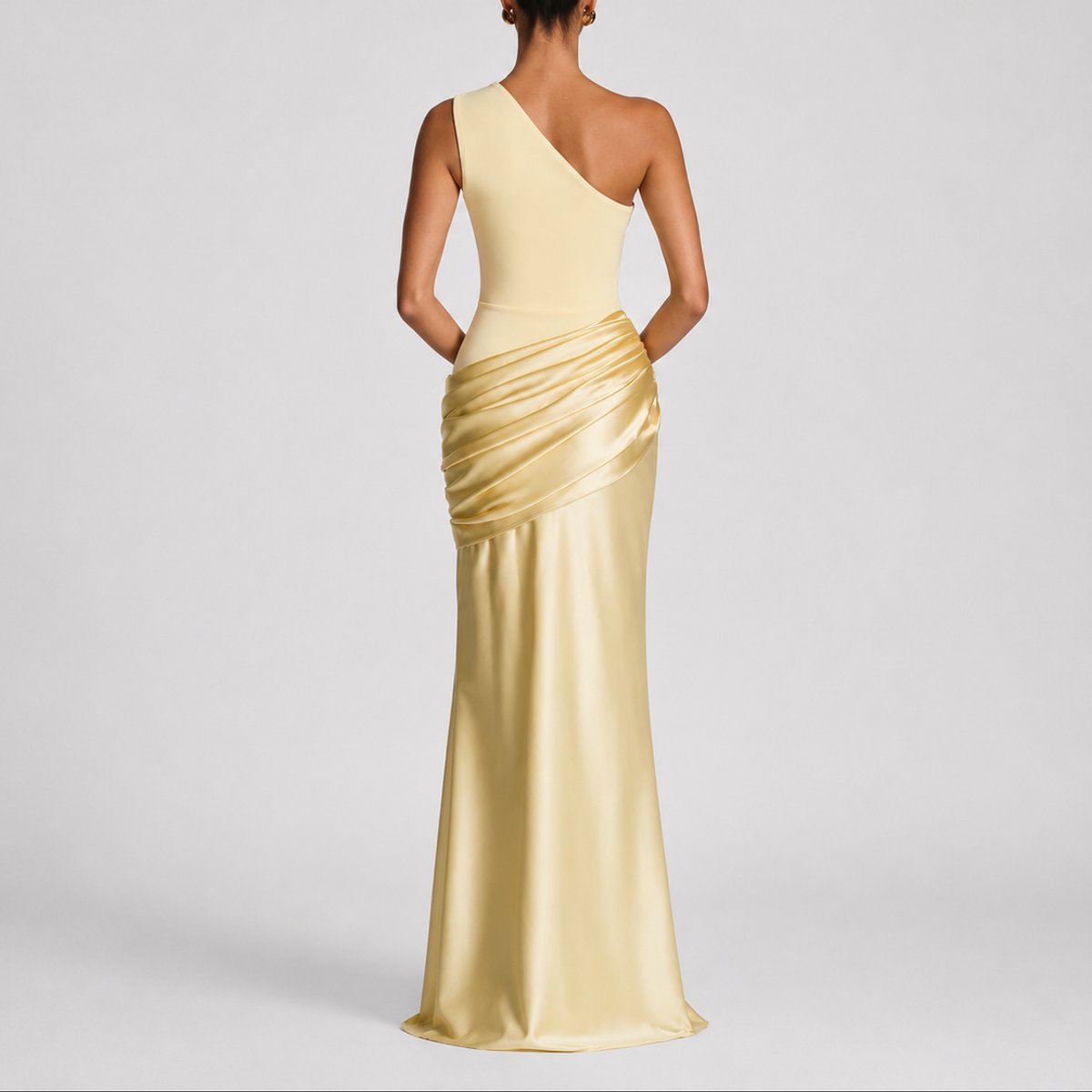 Florence | Women's Fall Wedding Guest Dresses One Shoulder Satin Maxi Gown