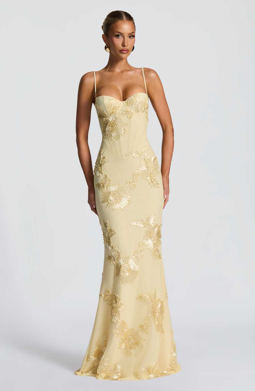 Jessica | Women's Floral Embroidered Maxi Wedding Guest Dress