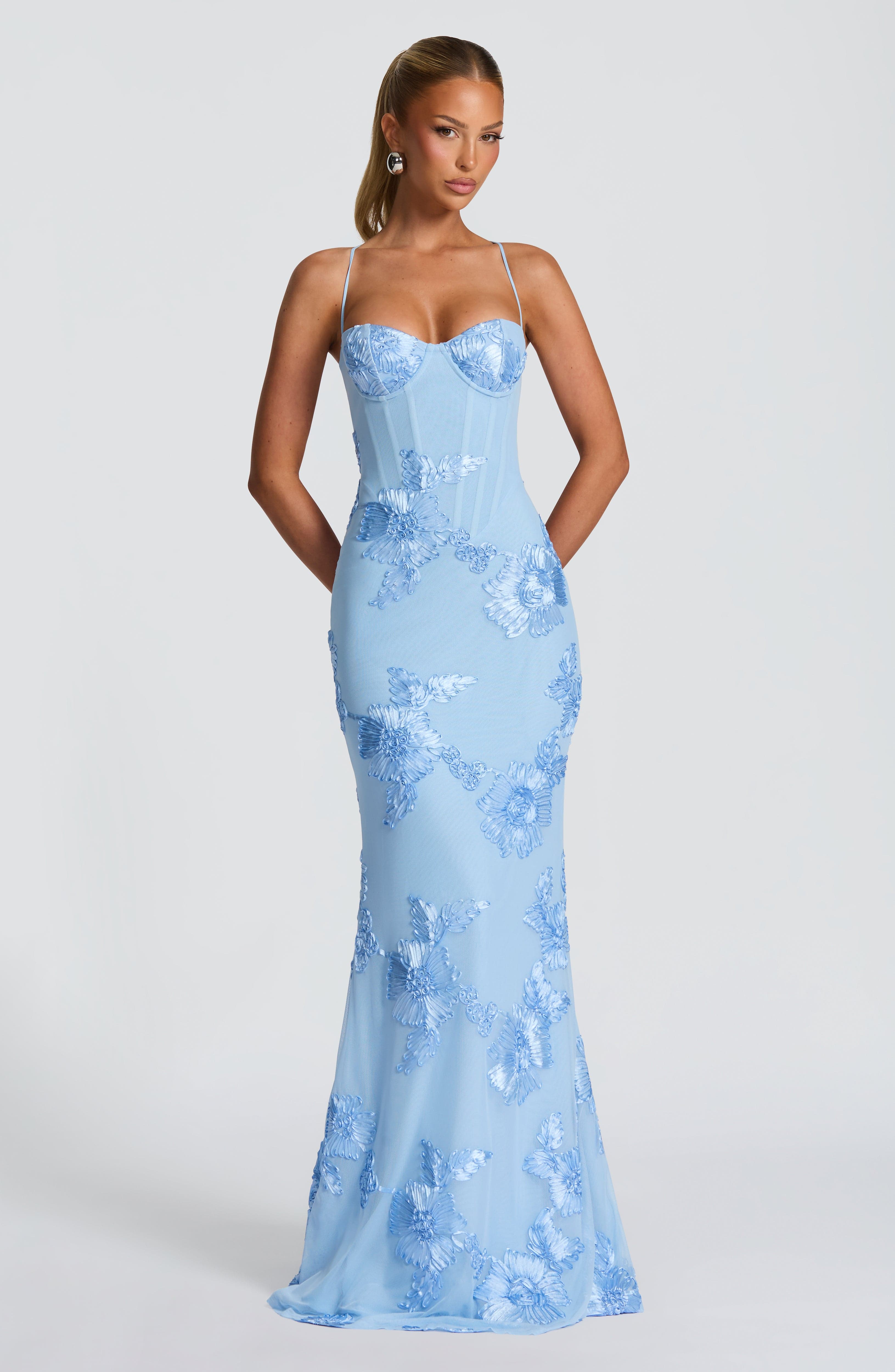 Jessica | Women's Floral Embroidered Maxi Wedding Guest Dress