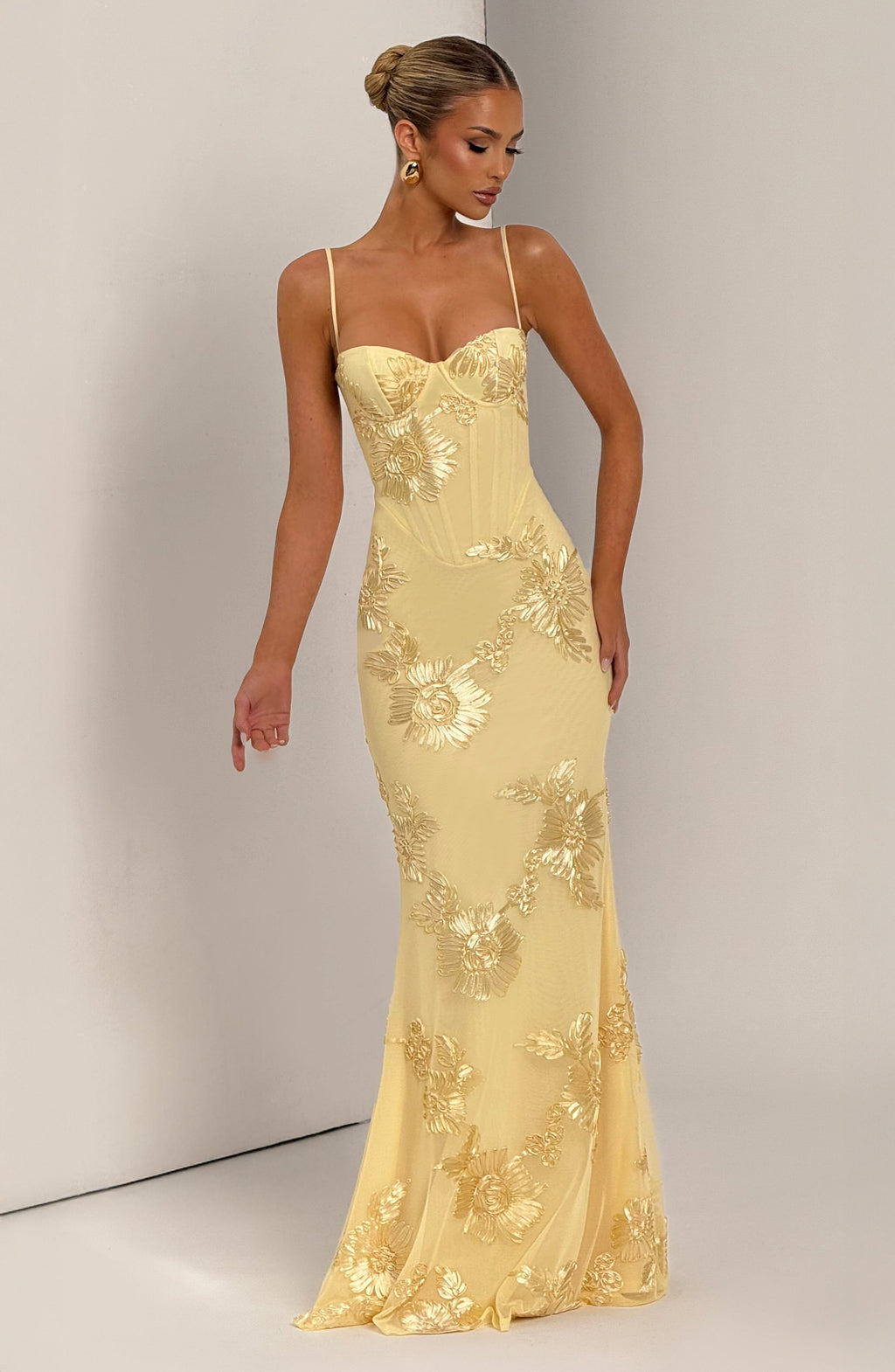 Jessica | Women's Floral Embroidered Maxi Wedding Guest Dress