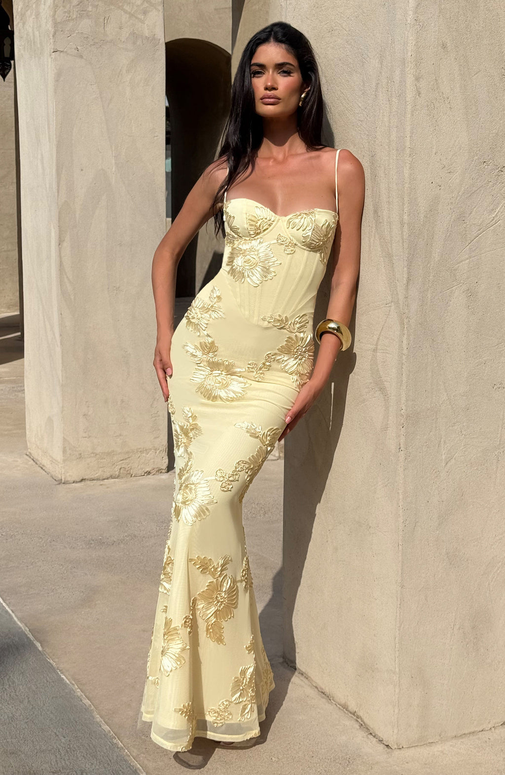 Jessica | Women's Floral Embroidered Maxi Wedding Guest Dress