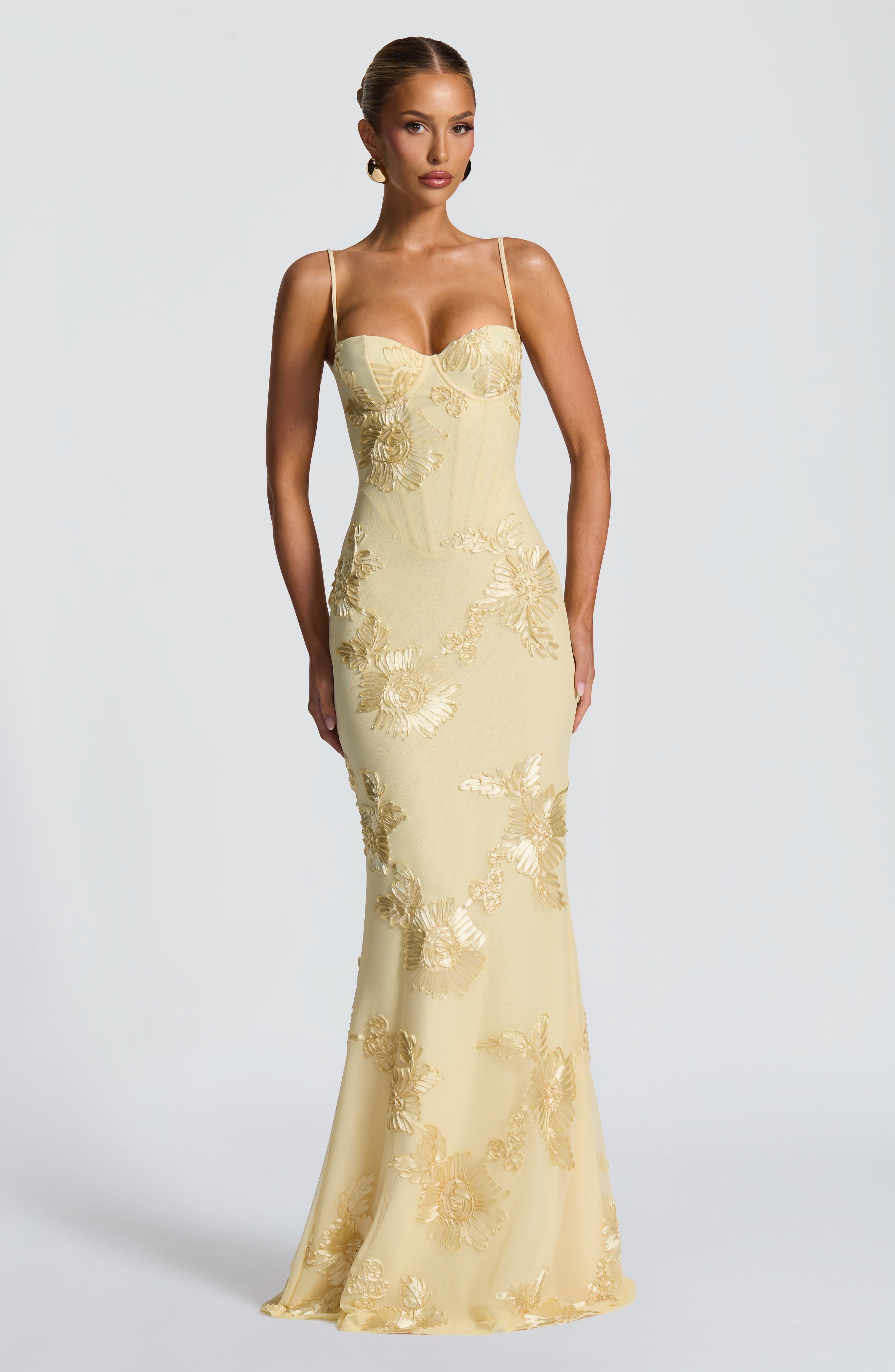 Women's Formal Floral Embroidered Maxi Dress