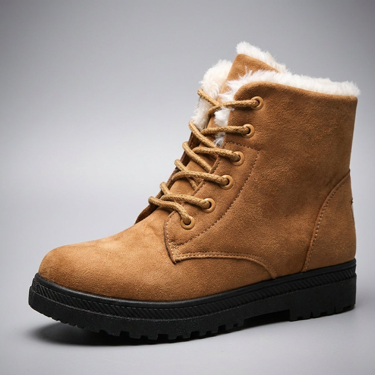 Isla | Women's Fur-Lined Lace-Up Ankle Snow Boots