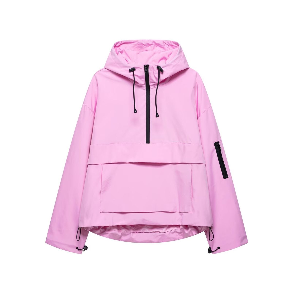Florence | Women's Hooded Pullover Anorak Quilted Jacket Windproof Half-Zip