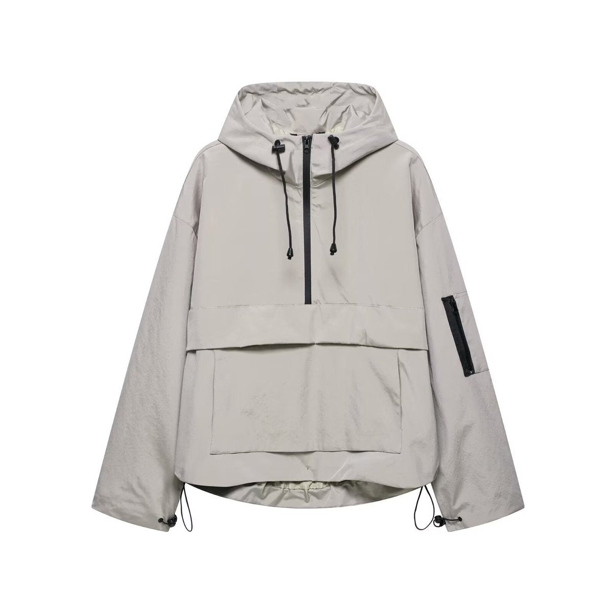Florence | Women's Hooded Pullover Anorak Quilted Jacket Windproof Half-Zip