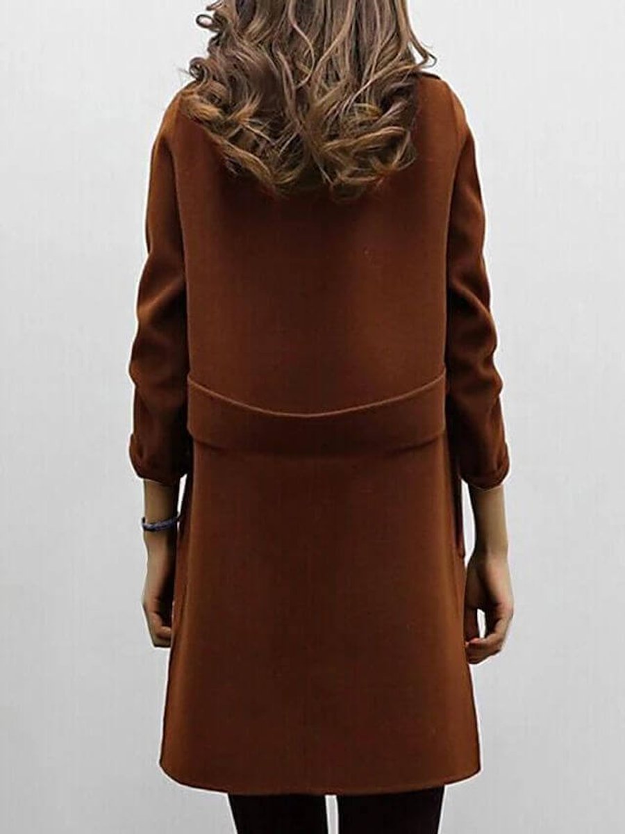 Ivy | Women's Jacket Double-Breasted Long Wool-Blend Oversized Coat