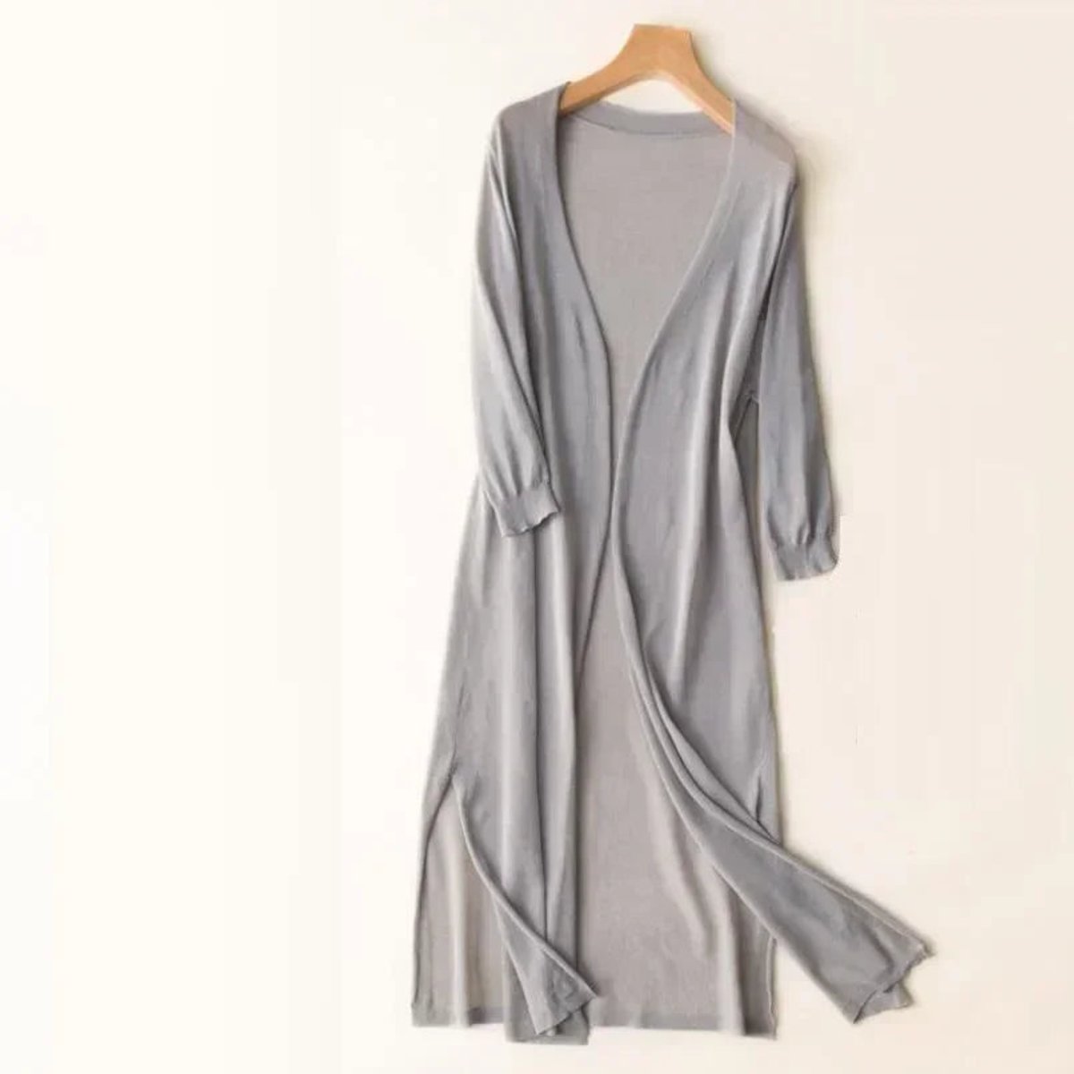 Emily | Women's Lightweight Long Open-Front V-Neck Cardigan