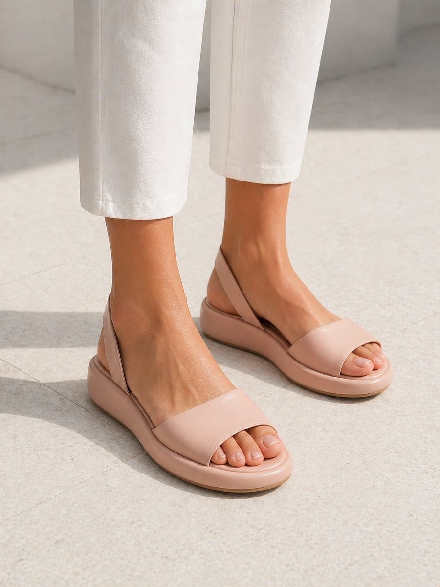 Florence | Women's Open Toe Slingback Low Wedge Sandals