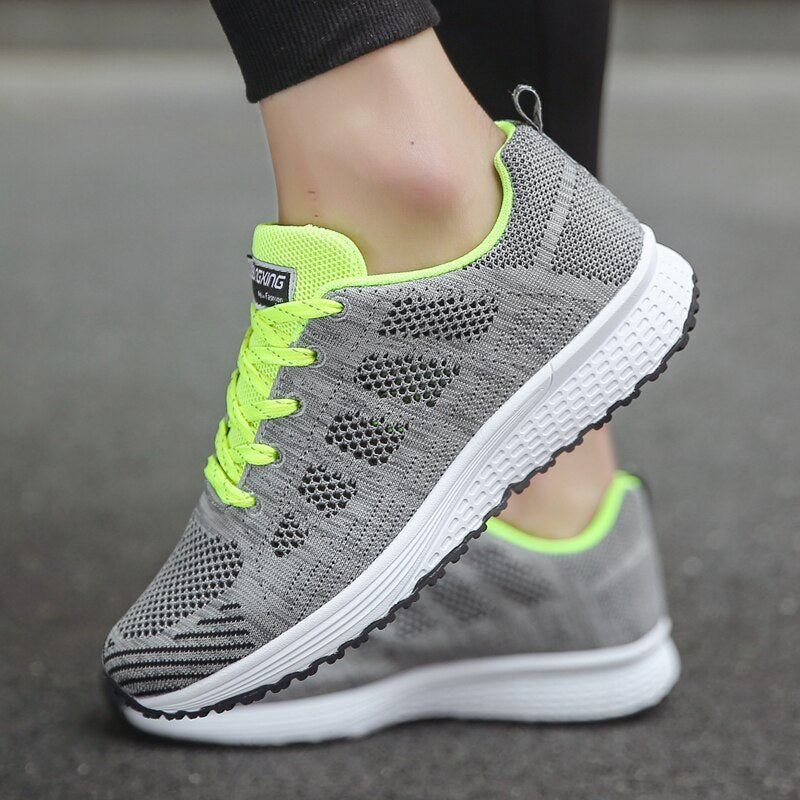 Amelia | Women's Orthopedic Wide-Fit Lace-Up Mesh Knit Trainers