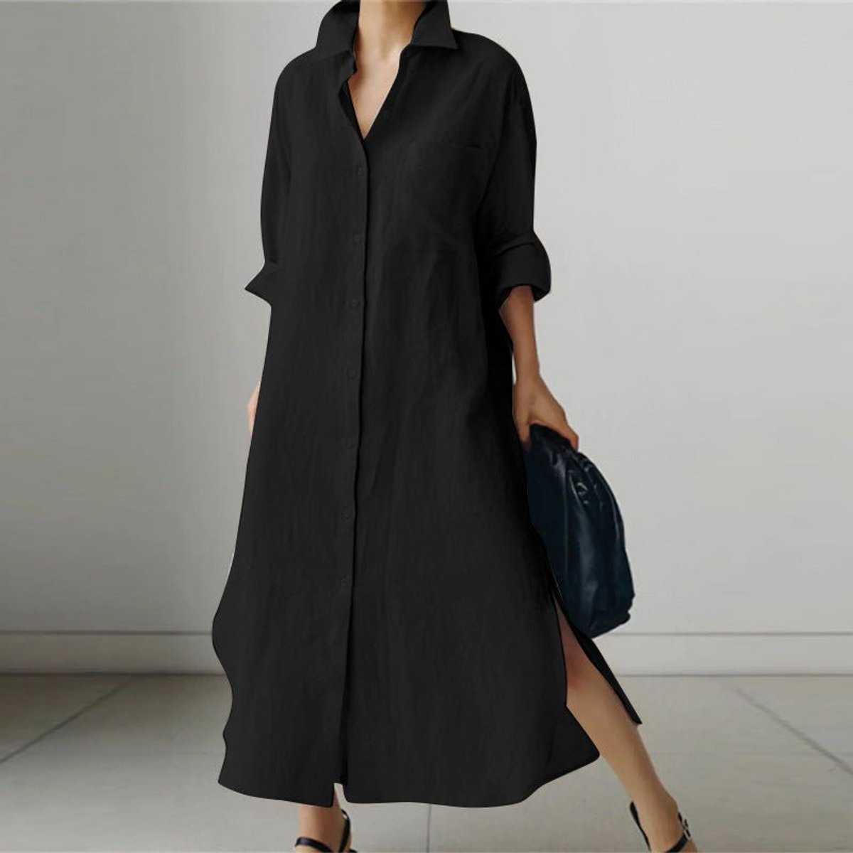 Aria | Women's Oversized Button-Down Long Sleeve Dress Collared Shirt