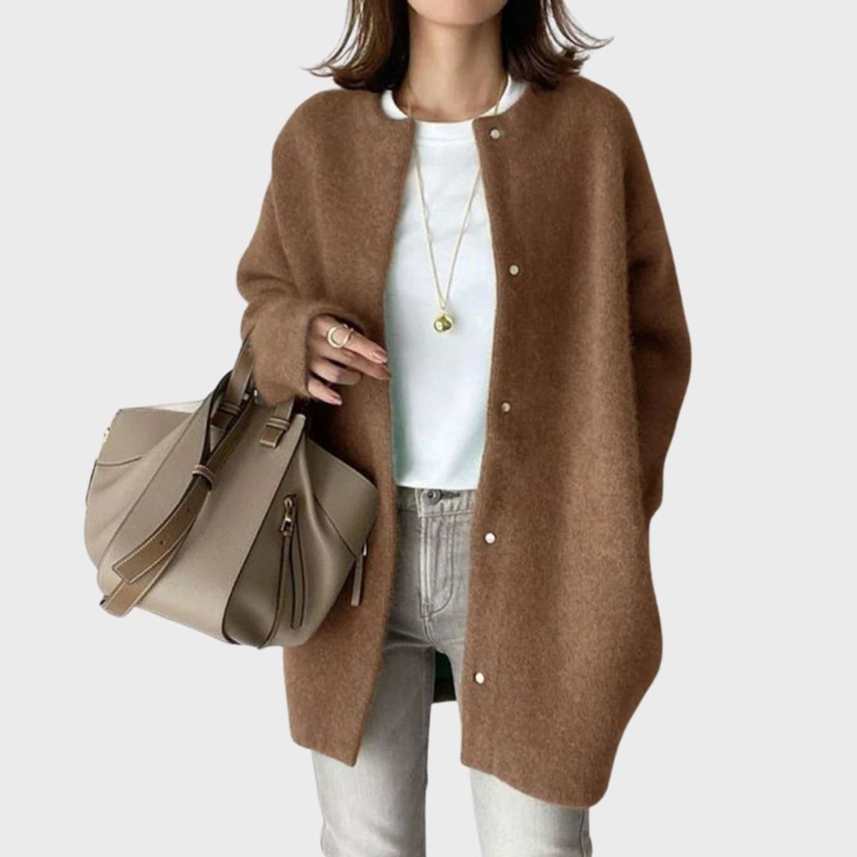 Isla | Women's Oversized Snap-Button Knit Cardigan