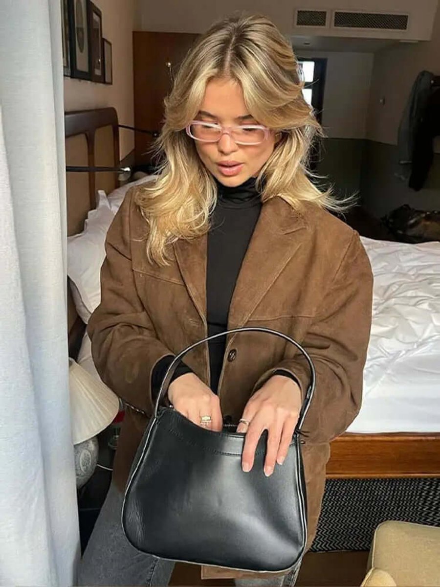 Lily | Women's Oversized Suede Blazer Jacket Long Sleeve