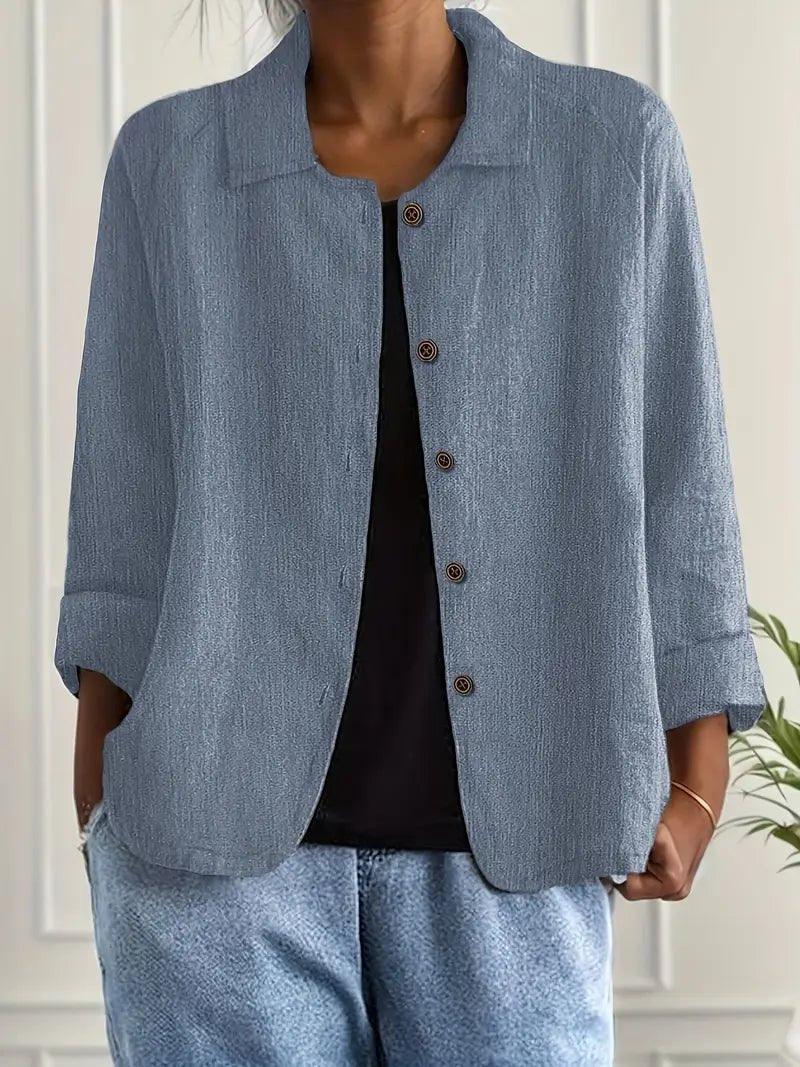 Willow | Women's Relaxed-Fit Collared Button-Front Long-Sleeve Shirt Jacket
