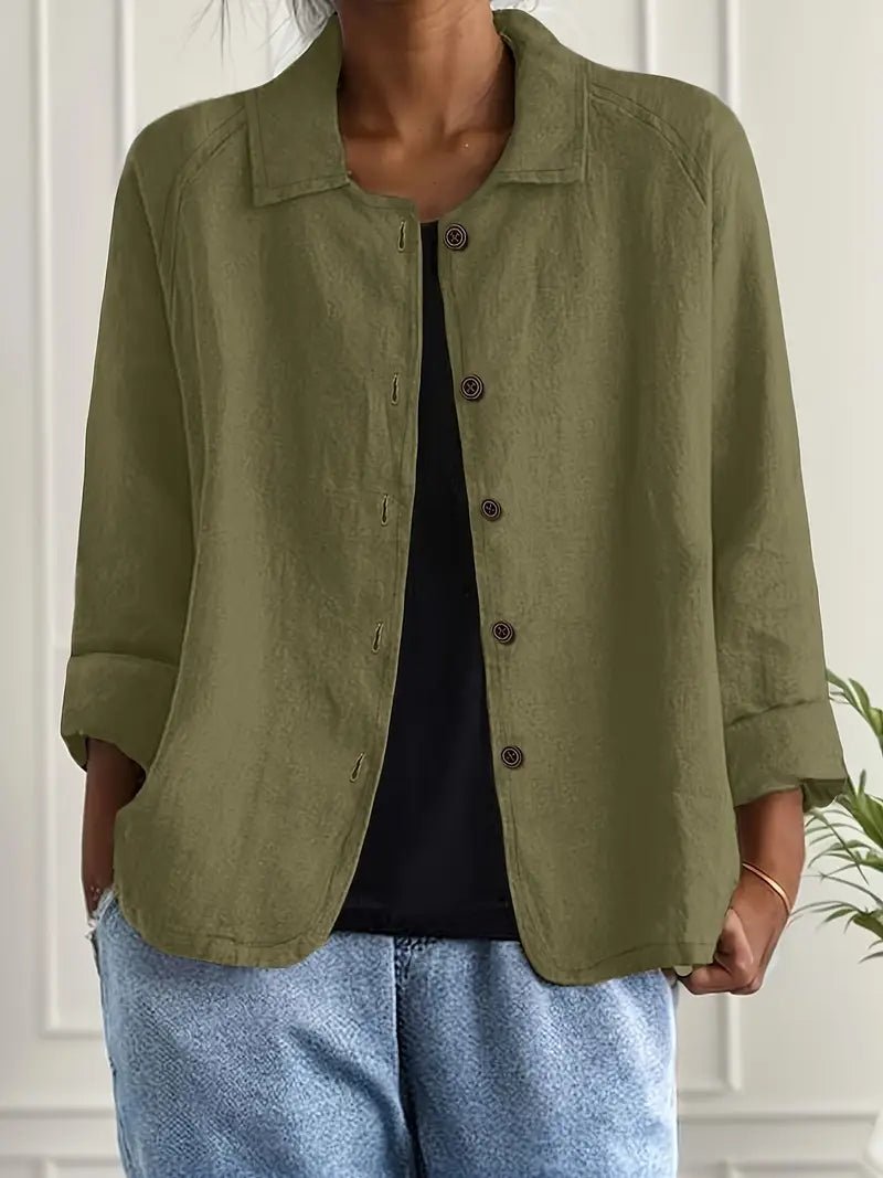 Willow | Women's Relaxed-Fit Collared Button-Front Long-Sleeve Shirt Jacket