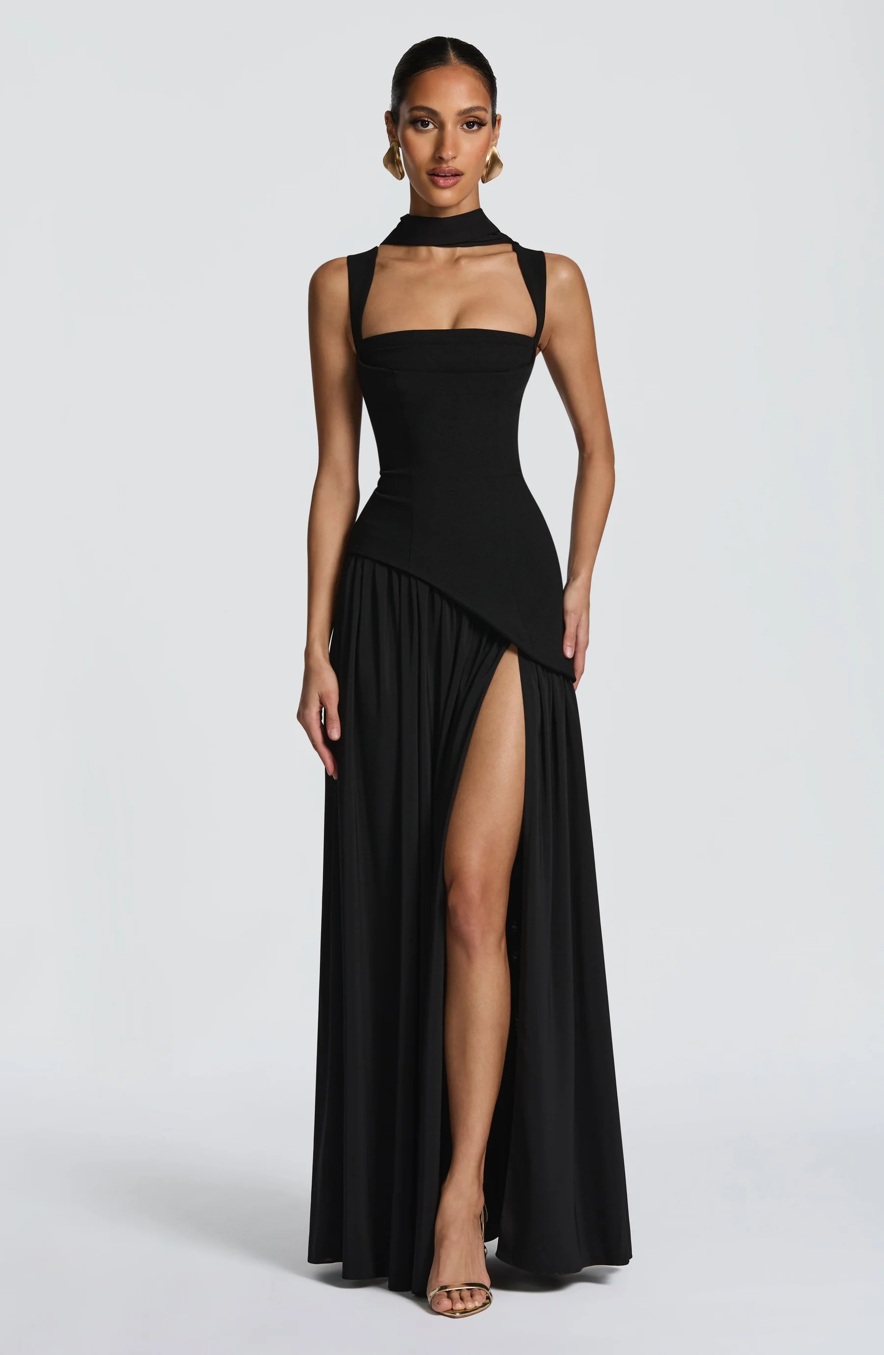 Women's Satin Finish Maxi Dress with Adjustable Straps