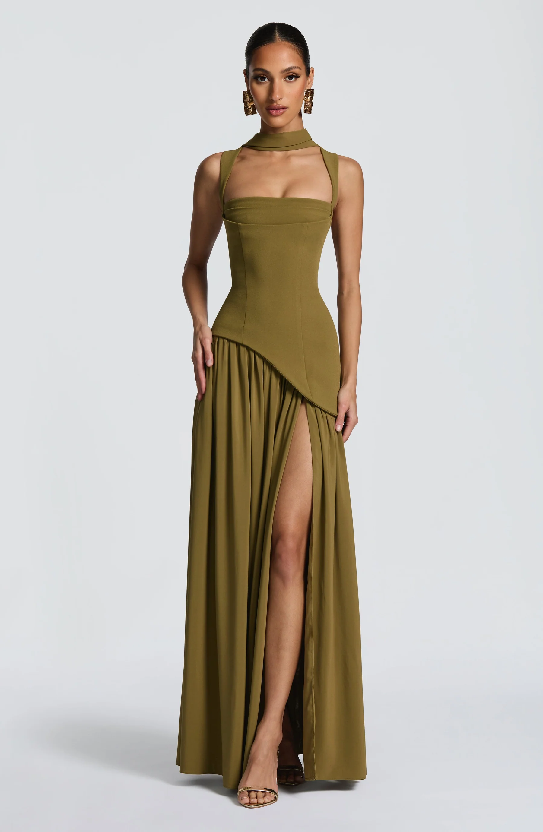 Women's Satin Finish Maxi Dress with Adjustable Straps