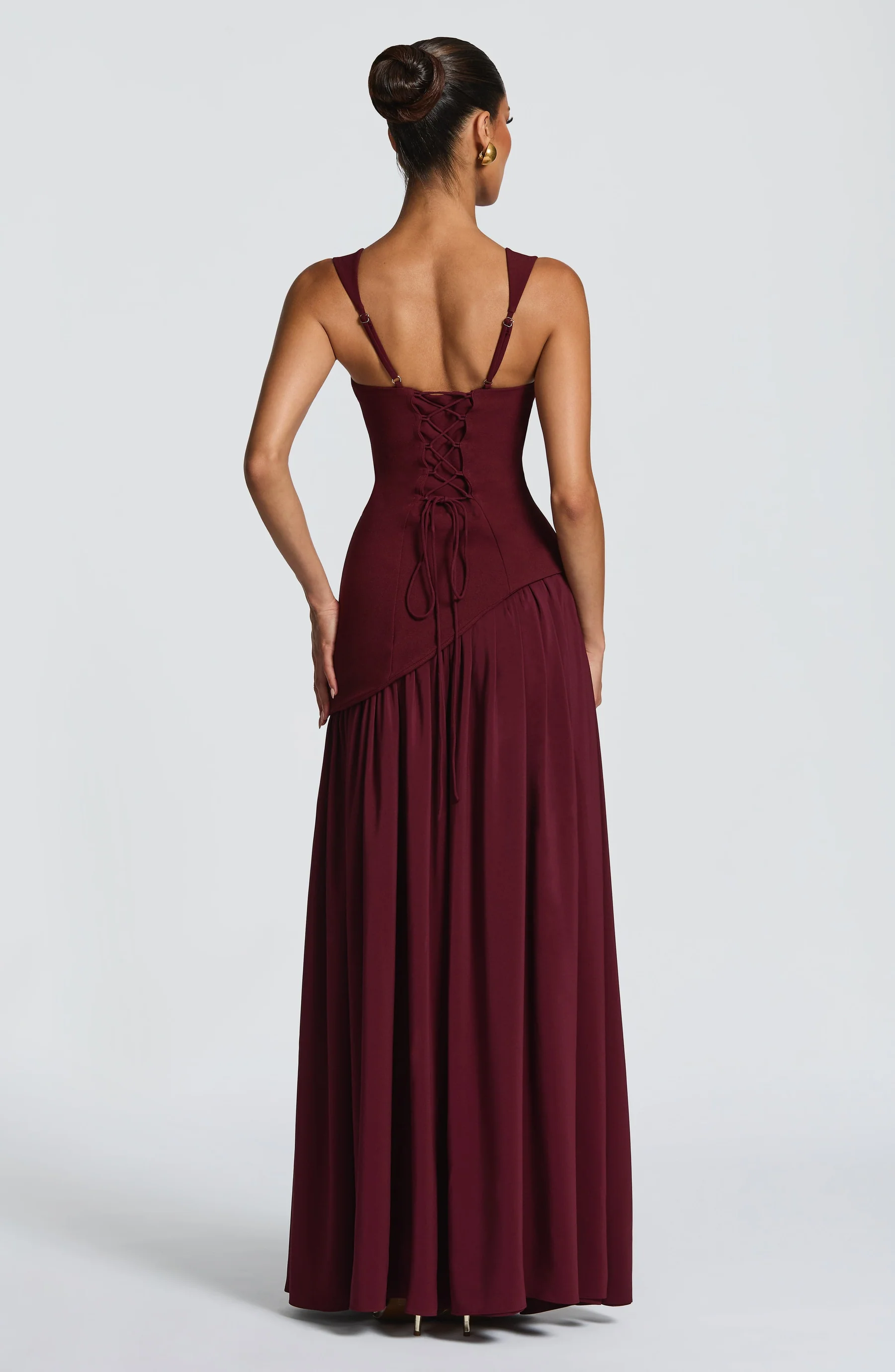 Women's Satin Finish Maxi Dress with Adjustable Straps