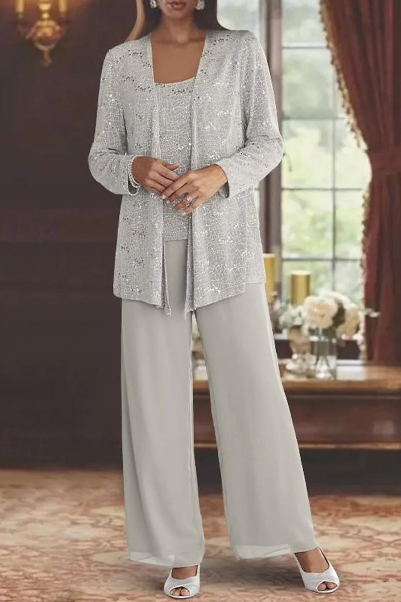 Florence | Women's Sequined Wide-Leg Three-Piece Occasion Set
