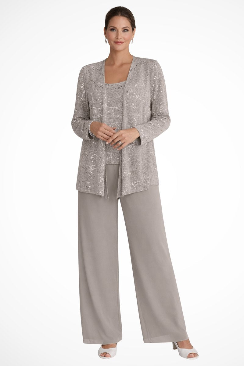 Florence | Women's Sequined Wide-Leg Three-Piece Occasion Set