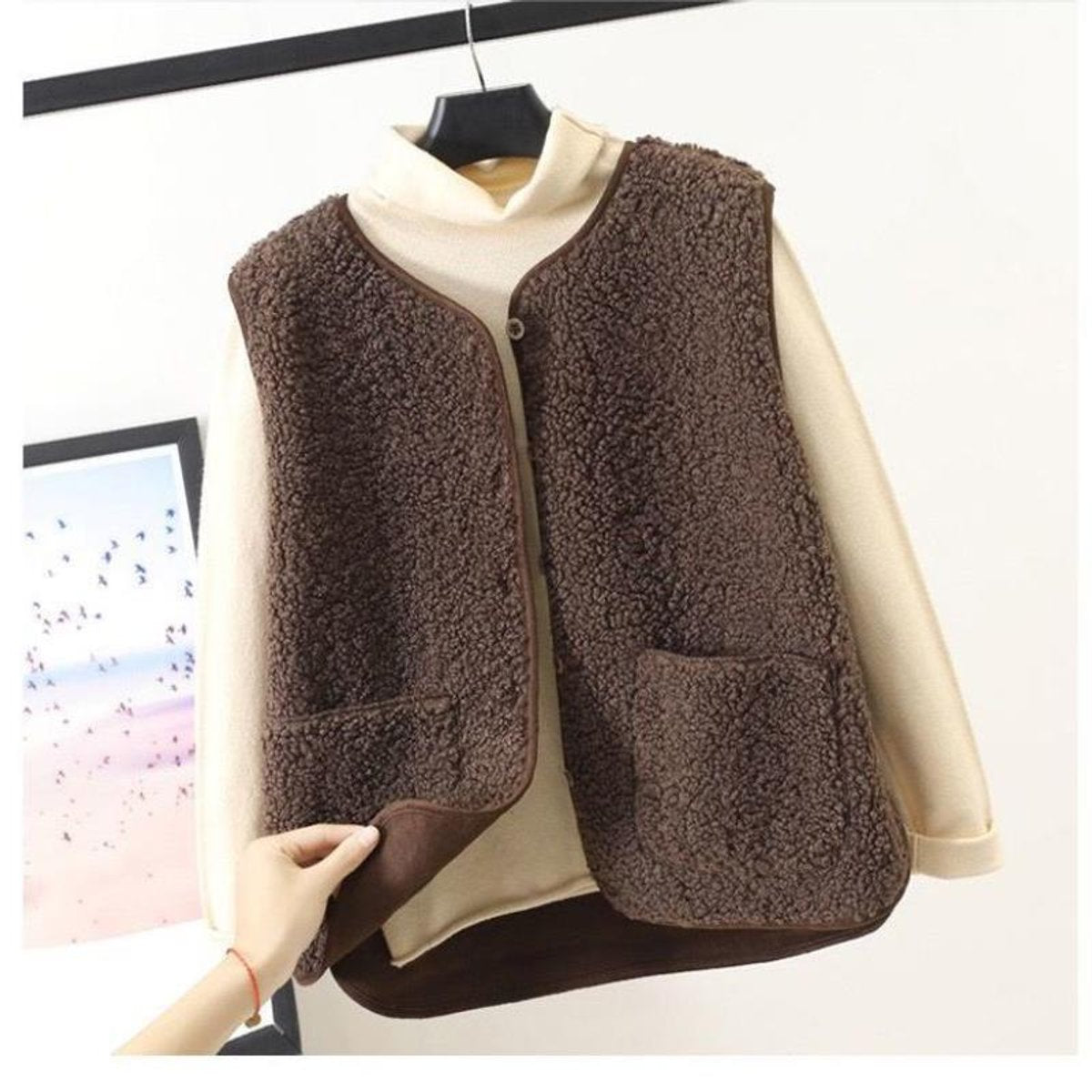 Isla | Women's Sherpa Fleece Button-Front Sleeveless Gilet