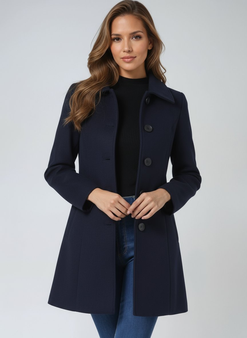 Lily | Women's Single-Breasted Structured Midi Winter Coat