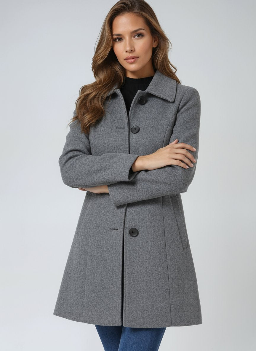 Lily | Women's Single-Breasted Structured Midi Winter Coat