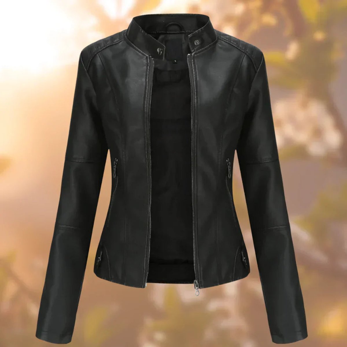 Emily | Women's Slim-Fit Zip-Up Faux Leather Jacket