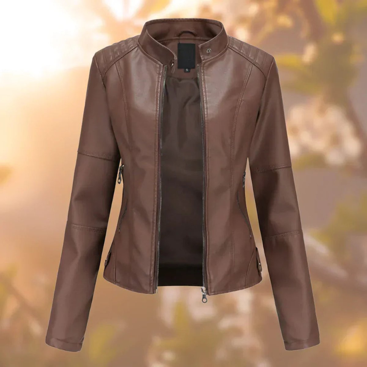 Emily | Women's Slim-Fit Zip-Up Faux Leather Jacket
