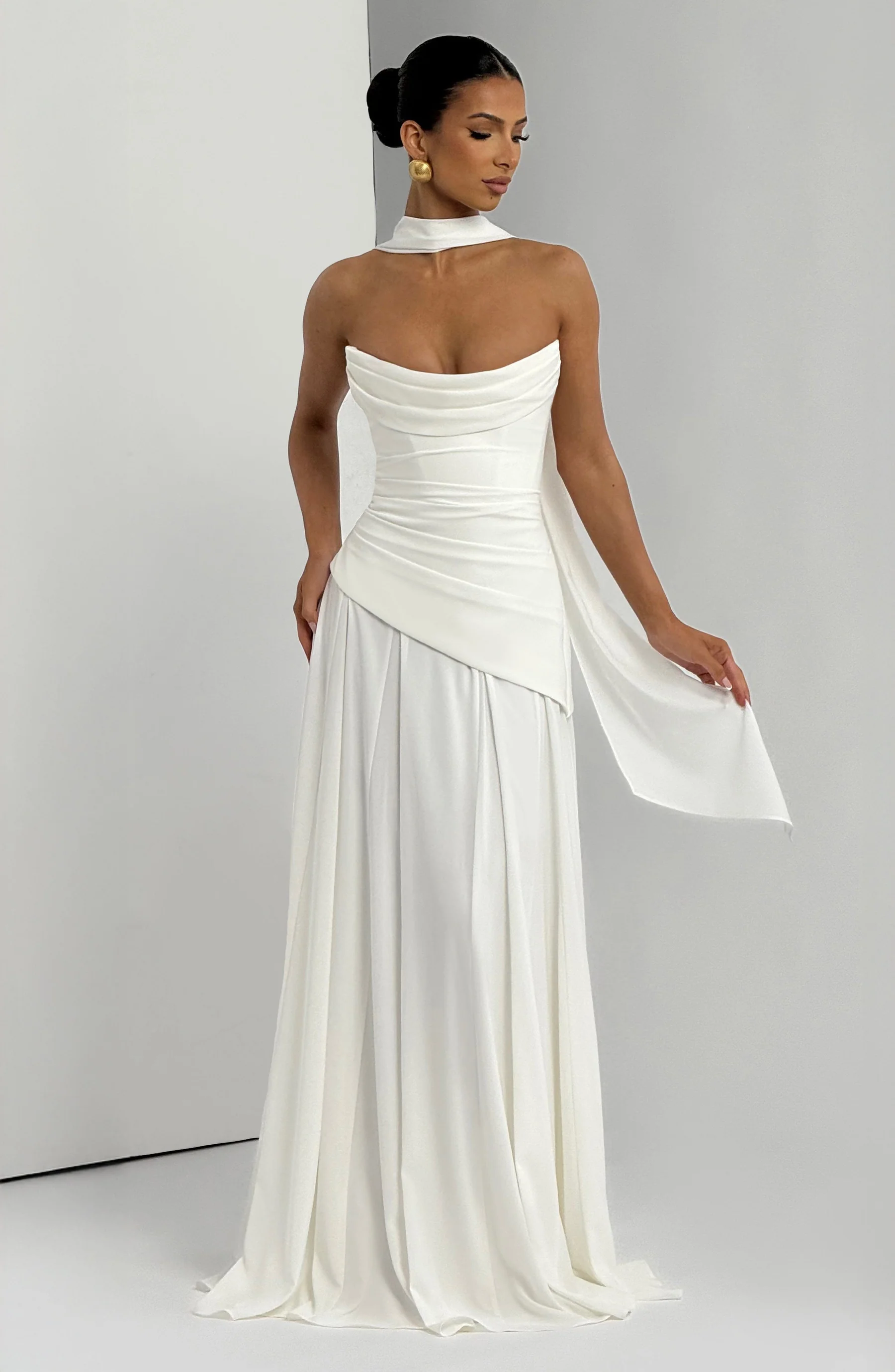 Women's Strapless Maxi Dress with Smooth Finish
