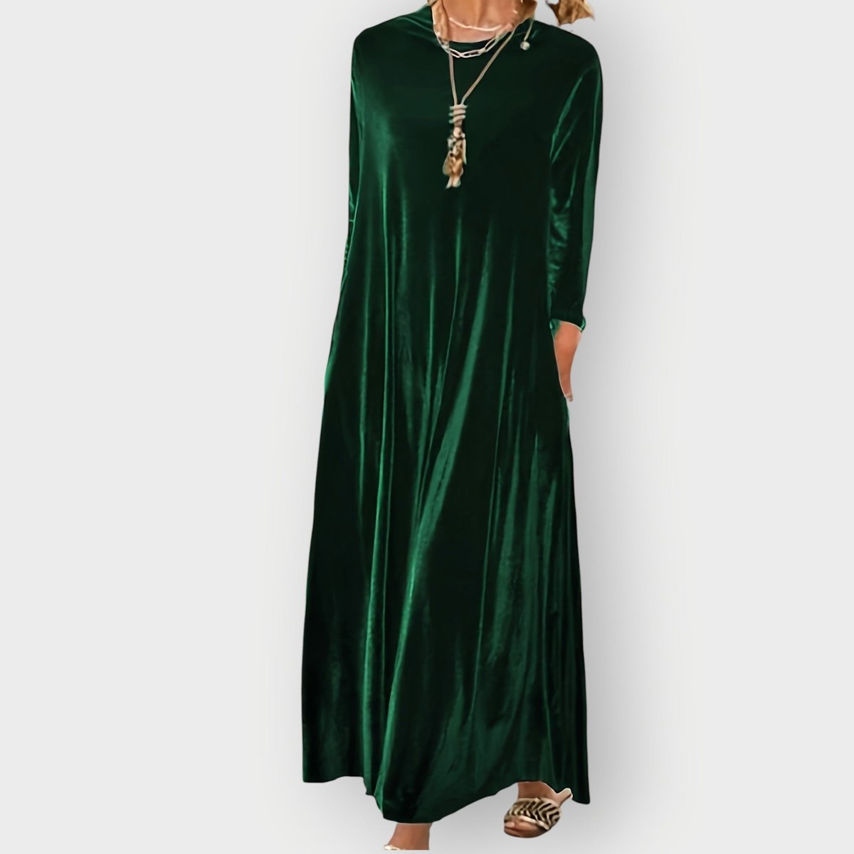 Ava | Women's Velvet Maxi Formal Dresses Long Sleeve A-Line Evening Gown