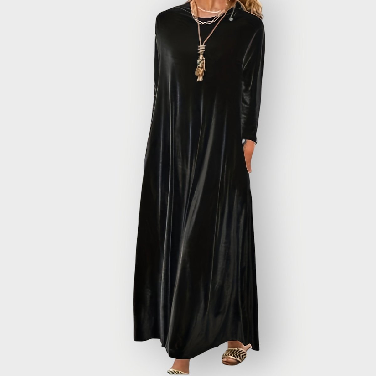 Ava | Women's Velvet Maxi Formal Dresses Long Sleeve A-Line Evening Gown