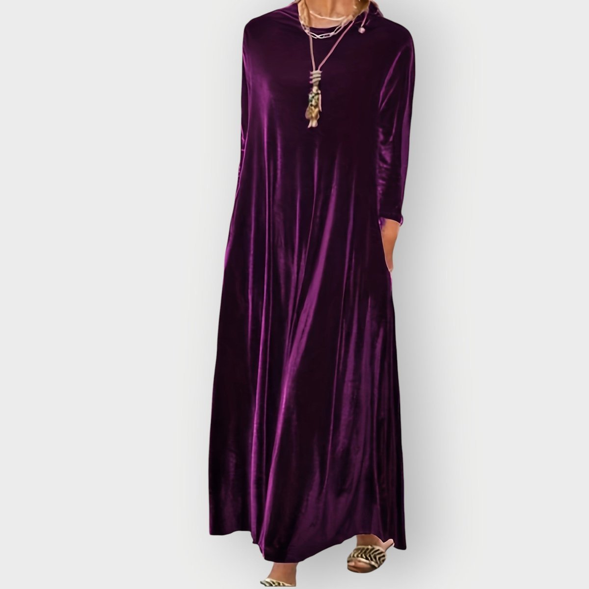 Ava | Women's Velvet Maxi Formal Dresses Long Sleeve A-Line Evening Gown