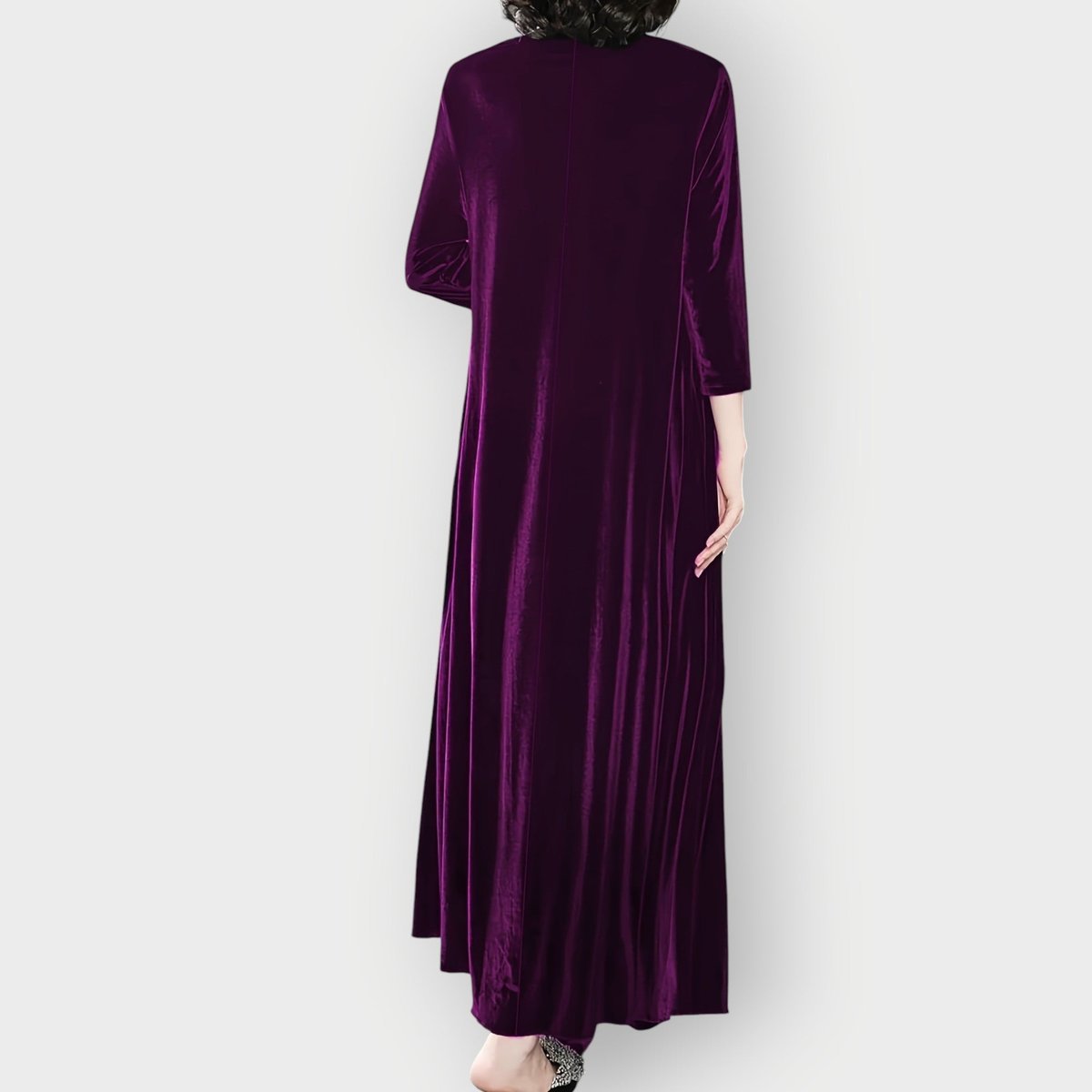 Ava | Women's Velvet Maxi Formal Dresses Long Sleeve A-Line Evening Gown