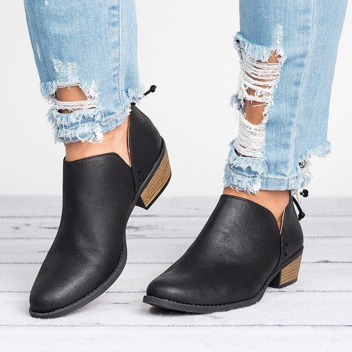 Rosie | Women's Vintage Slip-On Block Heel Ankle Boots