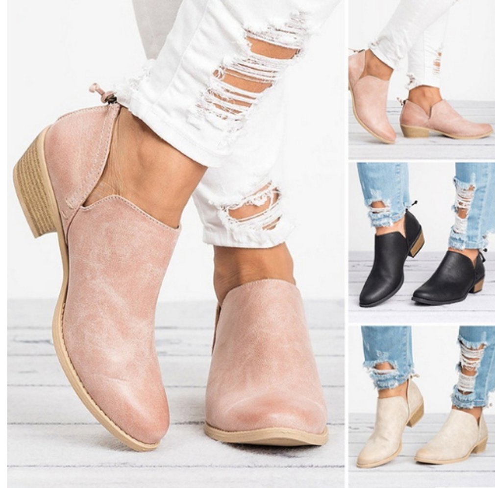 Rosie | Women's Vintage Slip-On Block Heel Ankle Boots