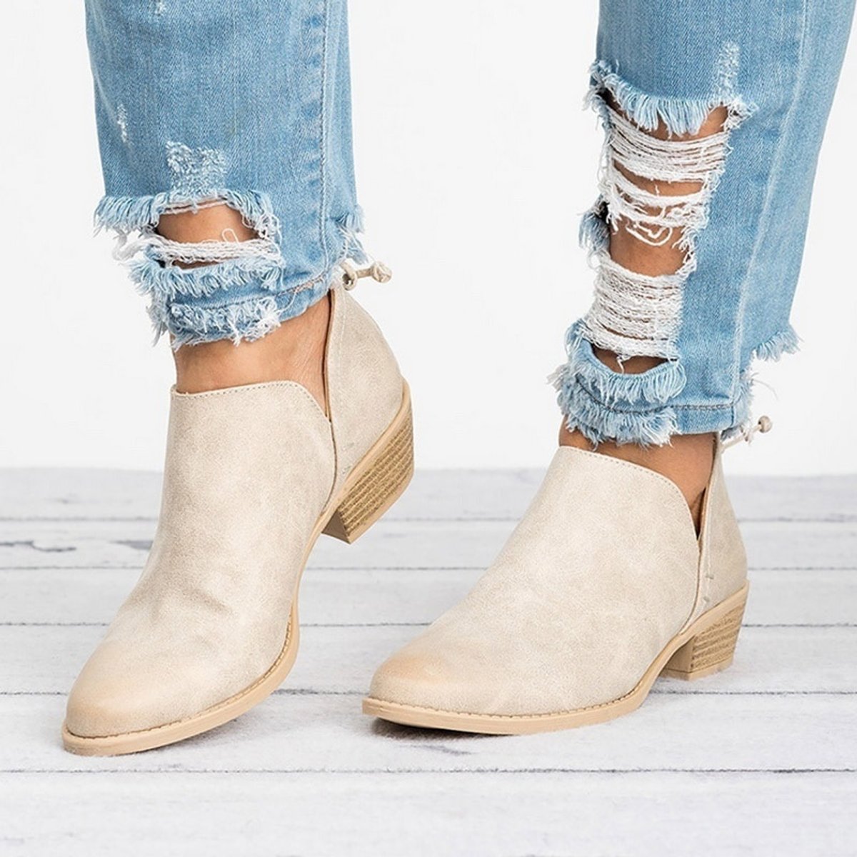 Rosie | Women's Vintage Slip-On Block Heel Ankle Boots