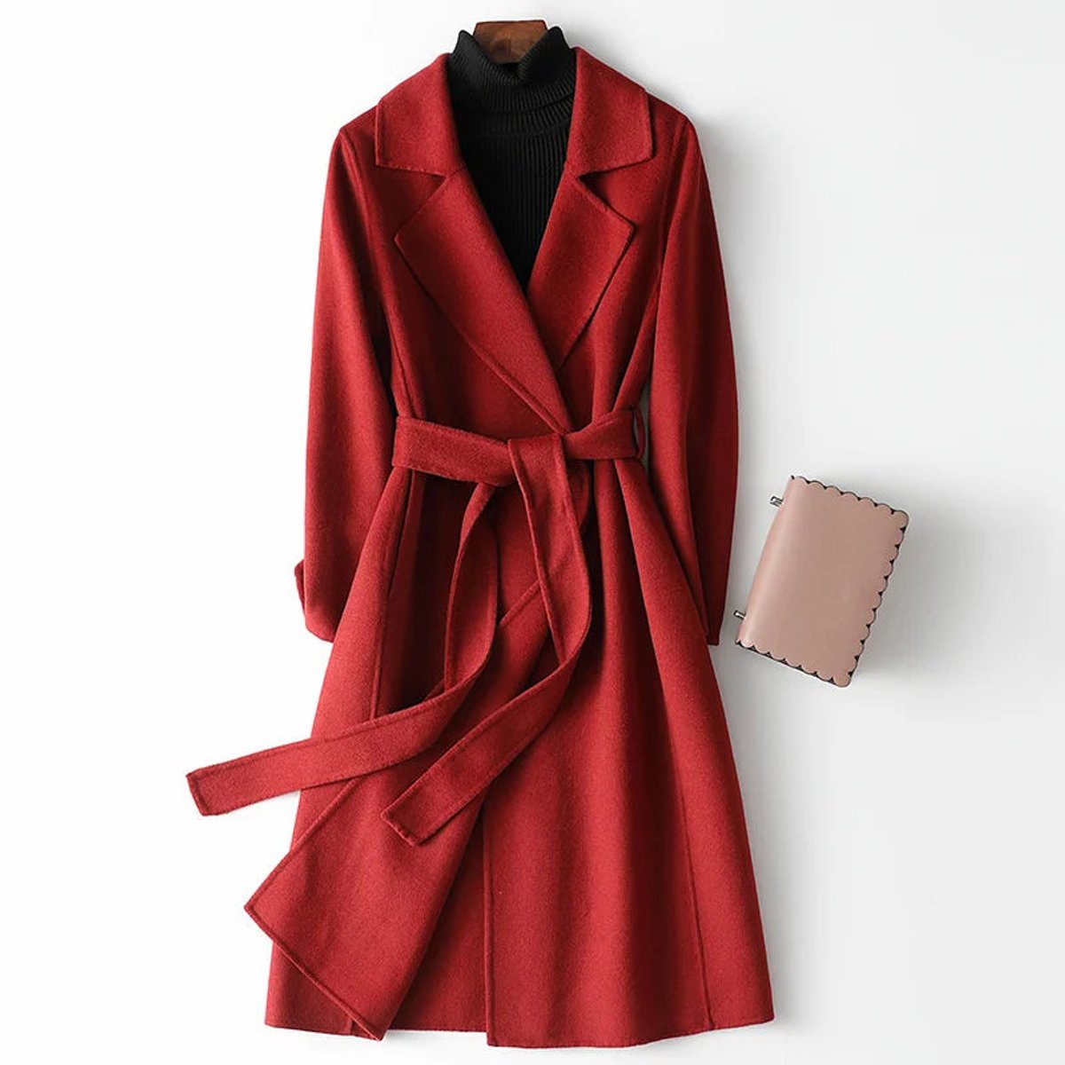 Sienna | Women's Winter Coat Belted Wrap A-Line Long Outerwear