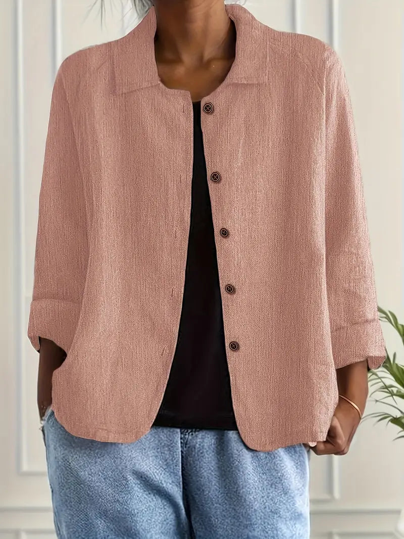 Ella | Women Casual Button Front Lightweight Jacket
