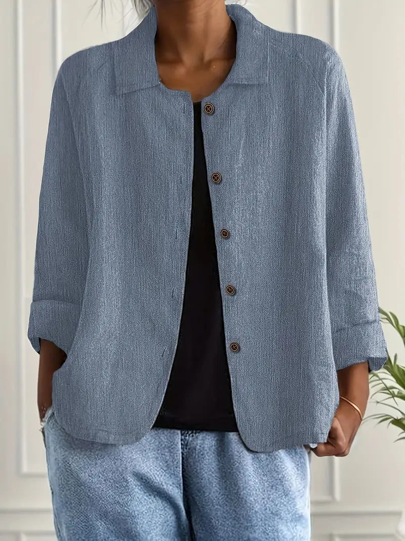 Ella | Women Casual Button Front Lightweight Jacket