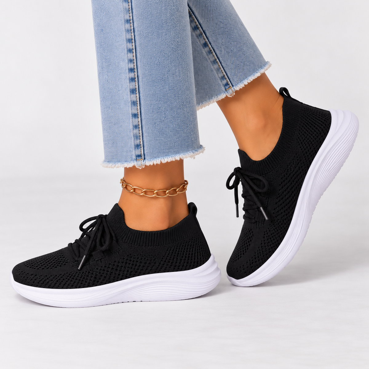 Women's Orthopedic Walking Shoes – Breathable Knit & Cushioned Sole